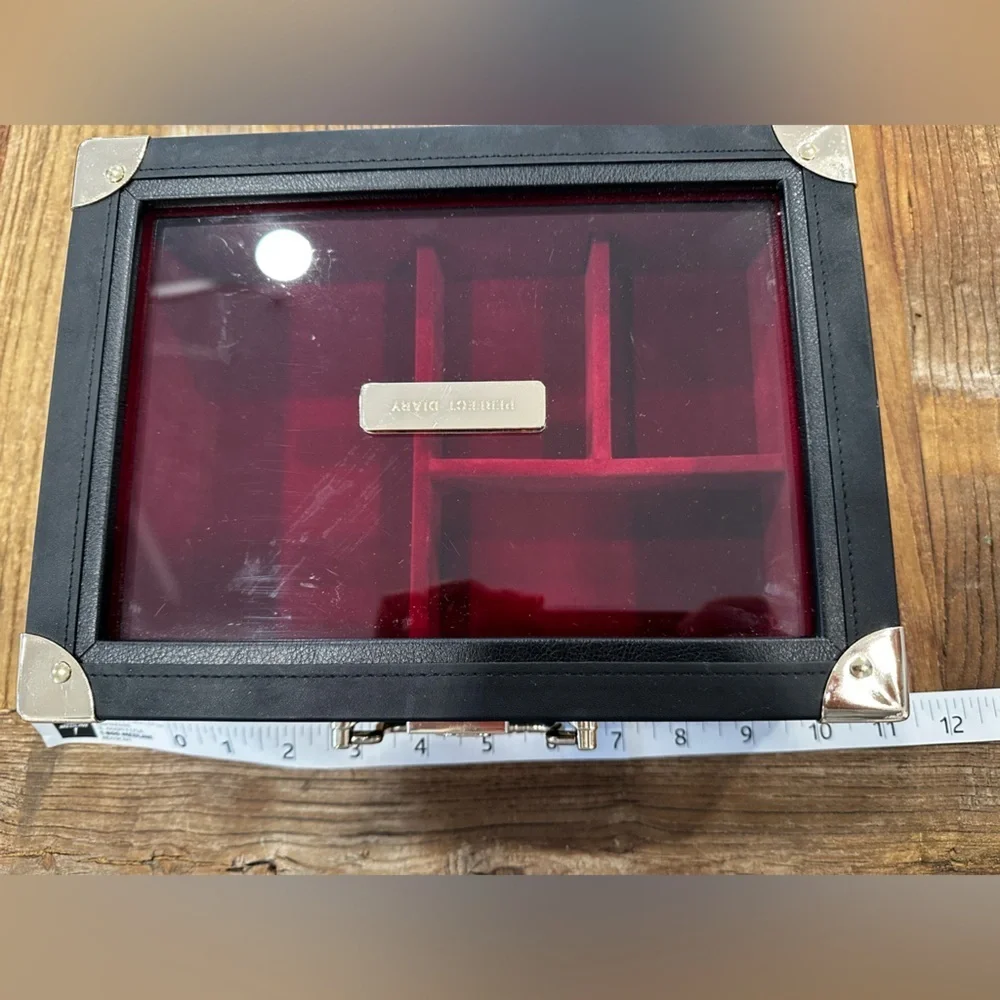Red Acrylic  Box with Black Trim